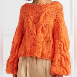 Loewe Orange Cable Knit Sweater